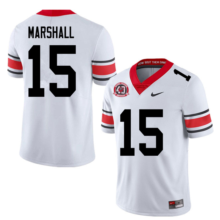 Mens #15 Trezmen Marshall Georgia Bulldogs Stitched Nike White Alternate 40th anniversary College Football Game Jersey S-3XL