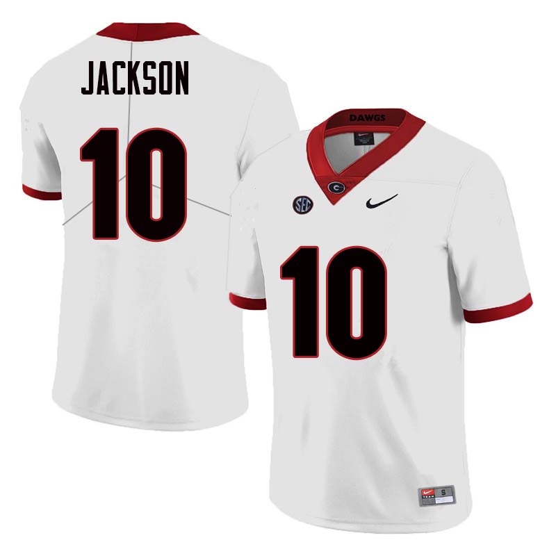 Mens #10 Kearis Jackson Georgia Bulldogs Stitched Nike White College Football Game Jersey S-3XL