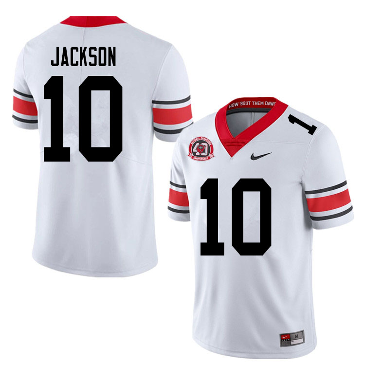 Mens #10 Kearis Jackson Georgia Bulldogs Stitched Nike White Alternate 40th anniversary College Football Game Jersey S-3XL