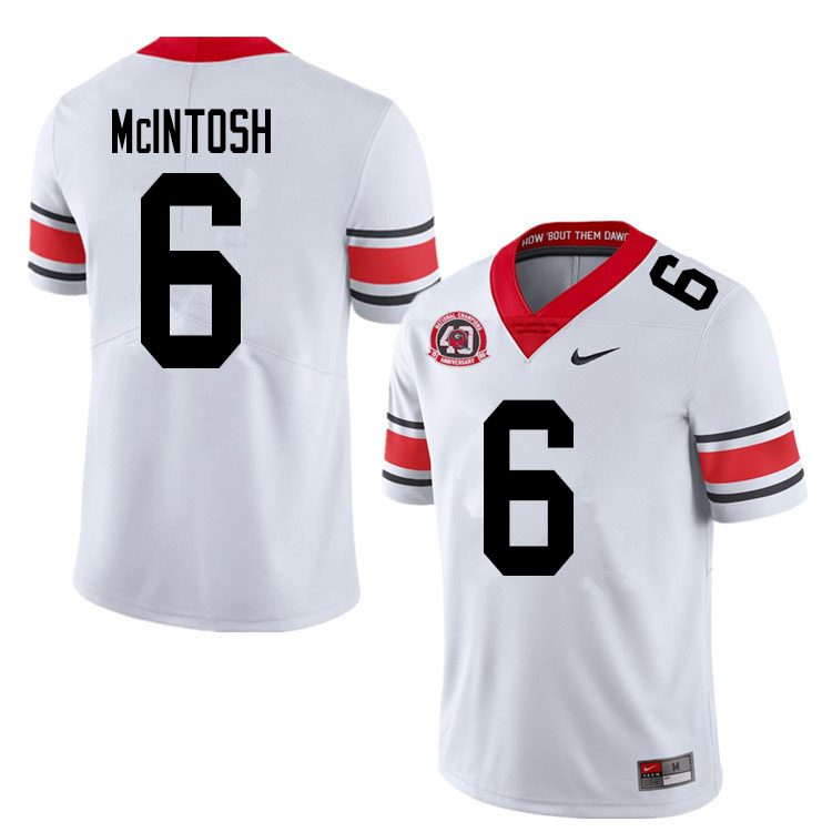 Mens #6 Kenny McIntosh Georgia Bulldogs Stitched Nike White Alternate 40th anniversary College Football Game Jersey S-3XL