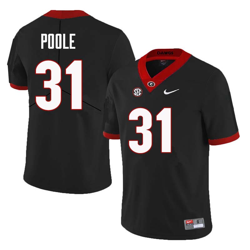 Mens #31 William Poole Georgia Bulldogs Stitched Nike Black College Football Game Jersey S-3XL 