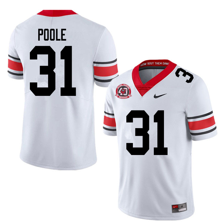 Mens #31 William Poole Georgia Bulldogs Stitched Nike White Alternate 40th anniversary College Football Game Jersey S-3XL