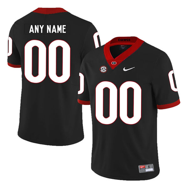 Men's Custom Georgia Bulldogs College Football Game Jersey Nike Black S-3XL
