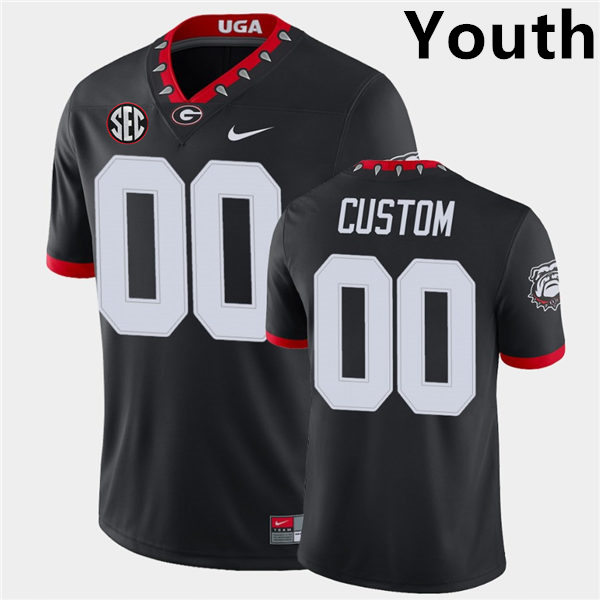 Youth Custom Georgia Bulldogs Mascot 100th Anniversary College Football Game Jersey Nike Black Alternate S-2XL