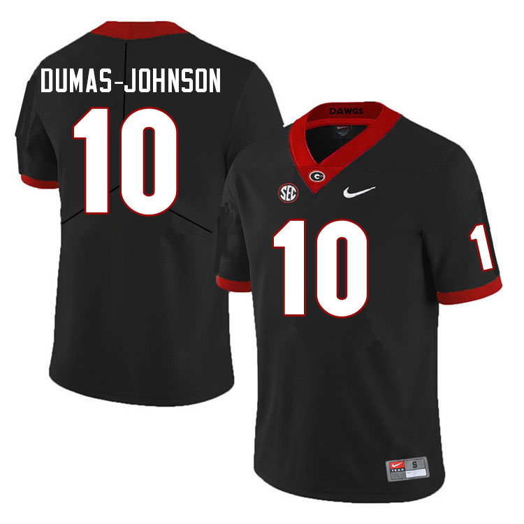 Mens #10 Jamon Dumas-Johnson Georgia Bulldogs Stitched Nike Black College Football Game Jersey S-3XL 