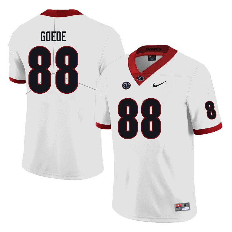 Mens #88 Ryland Goede Georgia Bulldogs Stitched Nike White College Football Game Jersey S-3XL