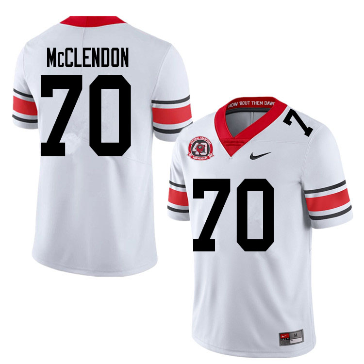Mens #70 Warren McClendon Georgia Bulldogs Stitched Nike White Alternate 40th anniversary College Football Game Jersey S-3XL