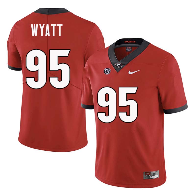 Mens #95 Devonte Wyatt Georgia Bulldogs Stitched Nike Team Color Red College Football Game Jersey S-3XL