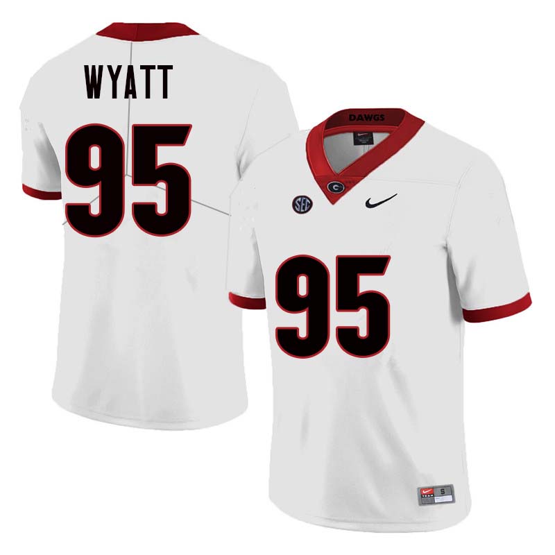 Mens #95 Devonte Wyatt Georgia Bulldogs Stitched Nike White College Football Game Jersey S-3XL