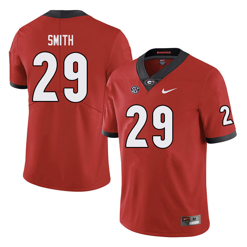 Mens #29 Christopher Smith Georgia Bulldogs Stitched Nike Team Color Red College Football Game Jersey S-3XL