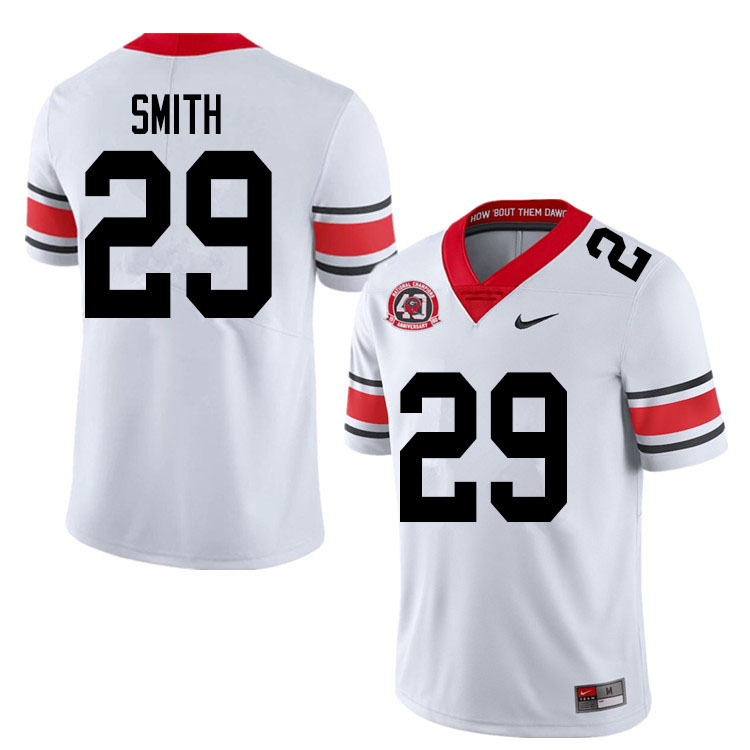 Mens #29 Christopher Smith Georgia Bulldogs Stitched Nike White Alternate 40th anniversary College Football Game Jersey S-3XL