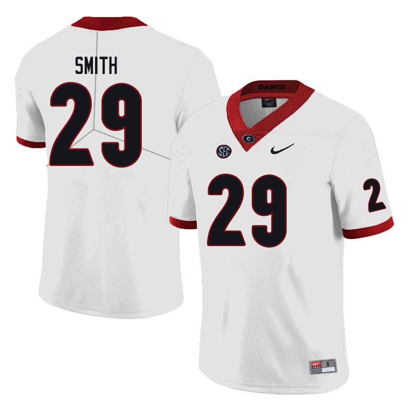Mens #29 Christopher Smith Georgia Bulldogs Stitched Nike White College Football Game Jersey S-3XL