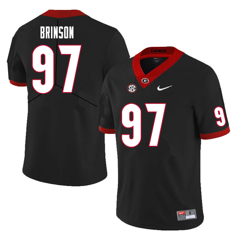 Mens #97 Warren Brinson Georgia Bulldogs Stitched Nike Black College Football Game Jersey S-3XL 