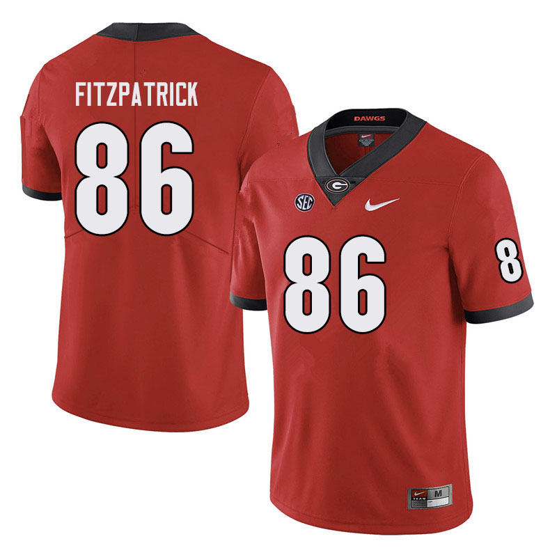Mens #86 John FitzPatrick Georgia Bulldogs Stitched Nike Team Color Red College Football Game Jersey S-3XL