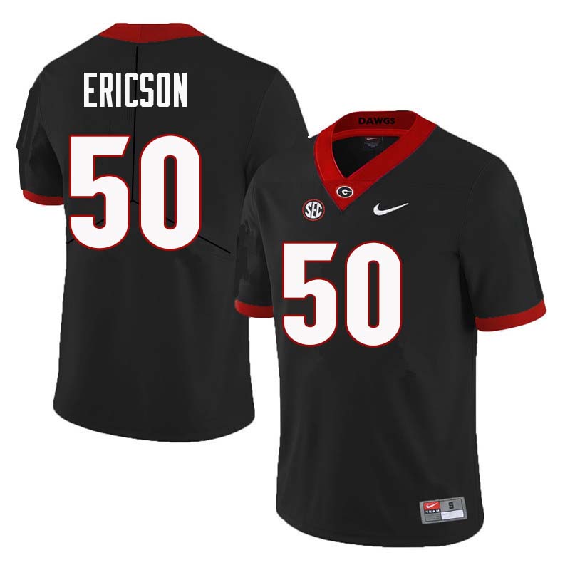 Mens #50 Warren Ericson Georgia Bulldogs Stitched Nike Black College Football Game Jersey S-3XL 