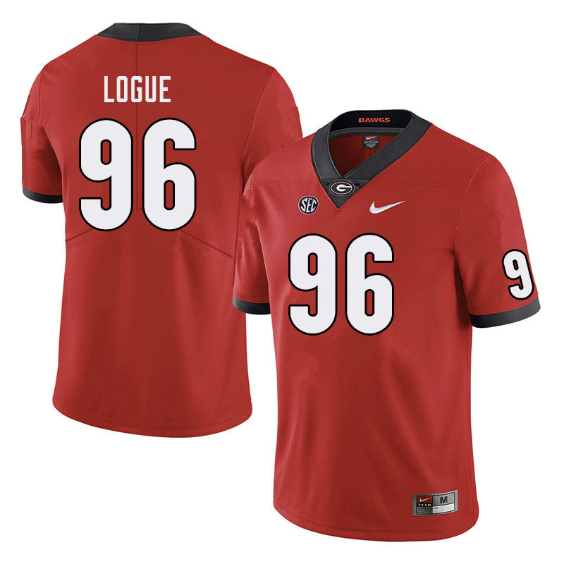 Mens #96 Zion Logue Georgia Bulldogs Stitched Nike Team Color Red College Football Game Jersey S-3XL