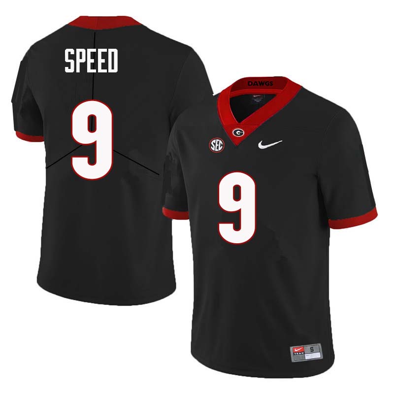 Mens #9 Ameer Speed Georgia Bulldogs Stitched Nike Black College Football Game Jersey S-3XL 