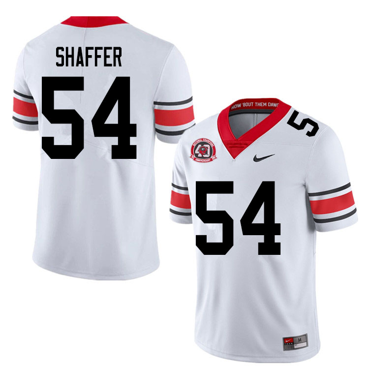 Mens #54 Justin Shaffer Georgia Bulldogs Stitched Nike White Alternate 40th anniversary College Football Game Jersey S-3XL