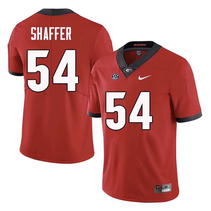 Mens #54 Justin Shaffer Georgia Bulldogs Stitched Nike Team Color Red College Football Game Jersey S-3XL