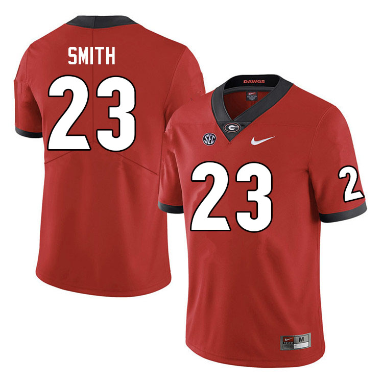 Mens #23 Tykee Smith Georgia Bulldogs Stitched Nike Team Color Red College Football Game Jersey S-3XL