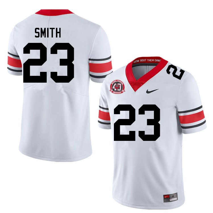 Mens #23 Tykee Smith Georgia Bulldogs Stitched Nike White Alternate 40th anniversary College Football Game Jersey S-3XL