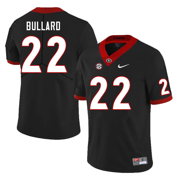 Mens #22 Javon Bullard Georgia Bulldogs Stitched Nike Black College Football Game Jersey S-3XL 