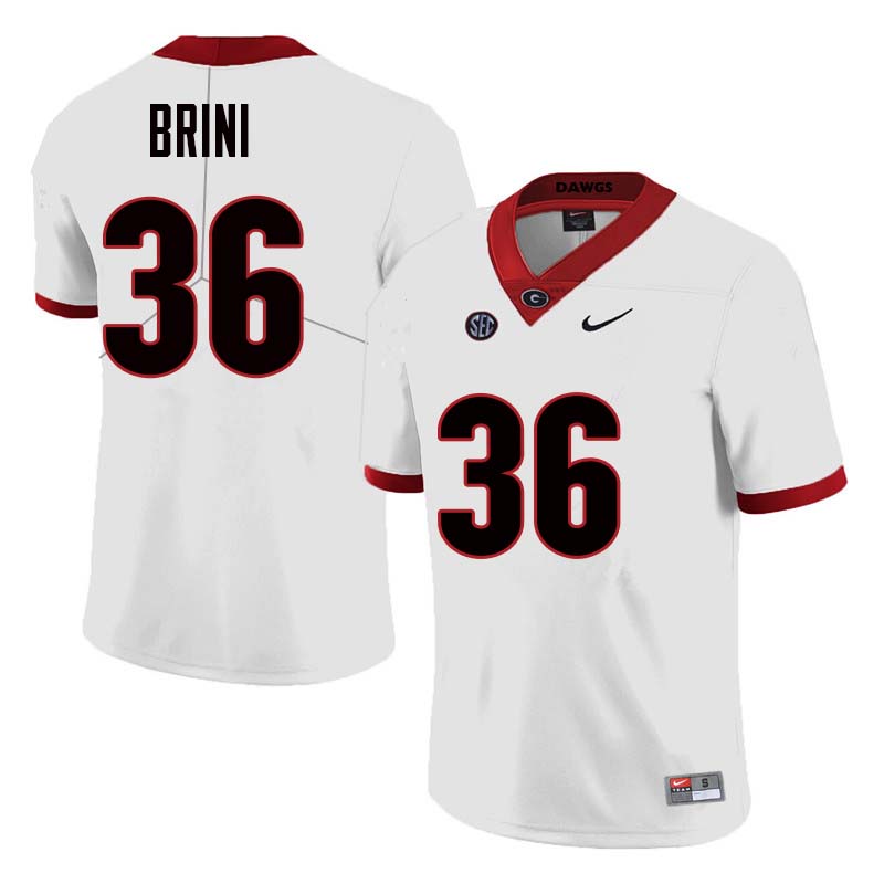 Mens #36 Latavious Brini Georgia Bulldogs Stitched Nike White College Football Game Jersey S-3XL