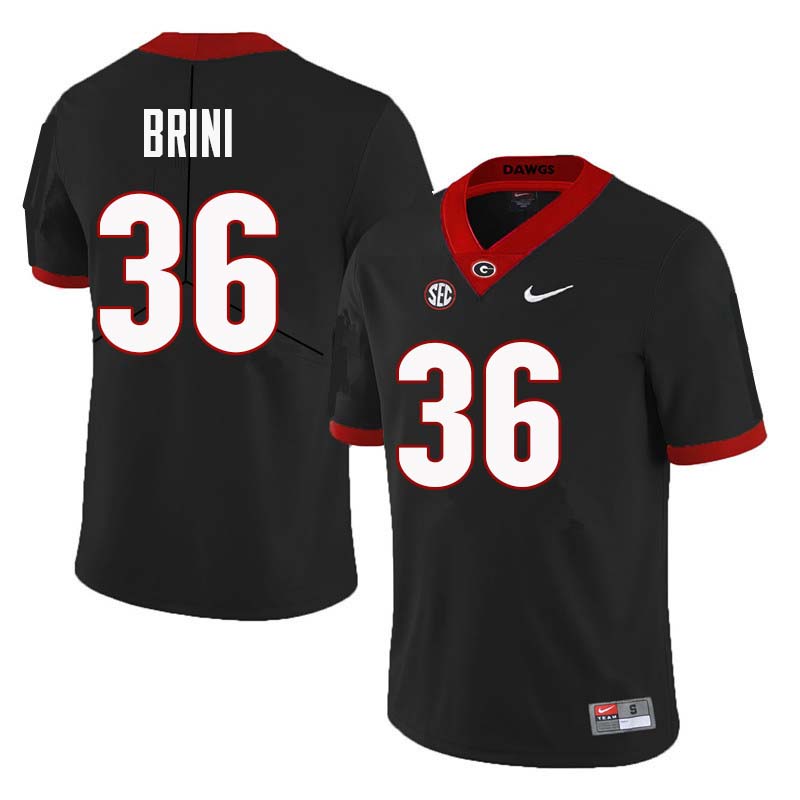 Mens #36 Latavious Brini Georgia Bulldogs Stitched Nike Black College Football Game Jersey S-3XL 