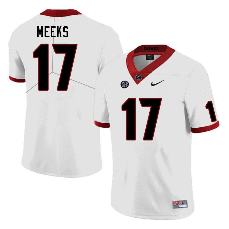 Mens #17 Jackson Meeks Georgia Bulldogs Stitched Nike White College Football Game Jersey S-3XL