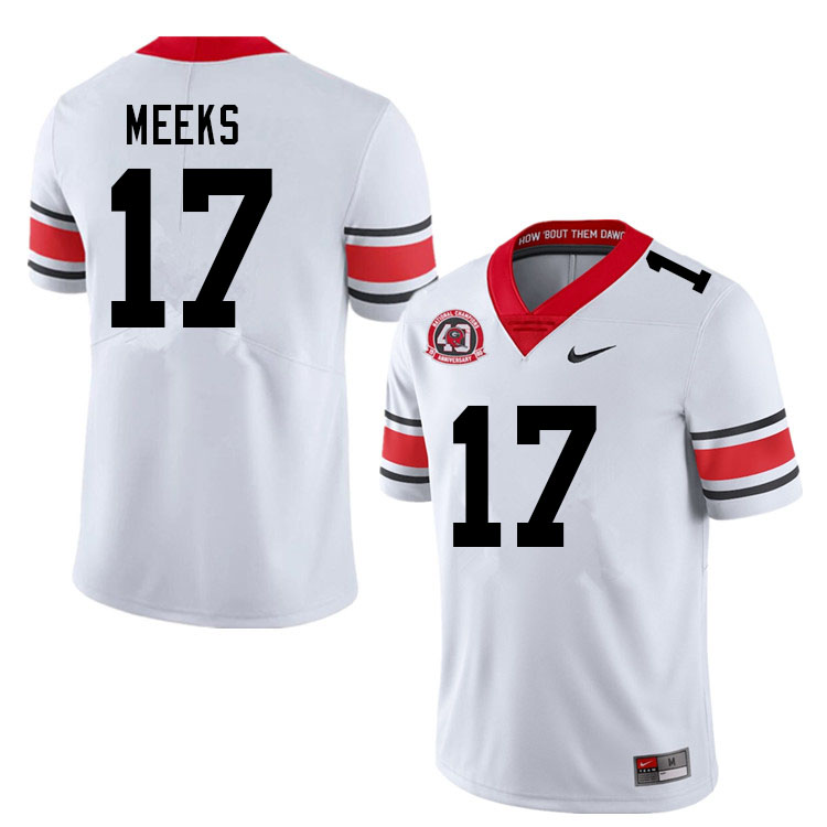 Mens #17Jackson Meeks Georgia Bulldogs Stitched Nike White Alternate 40th anniversary College Football Game Jersey S-3XL