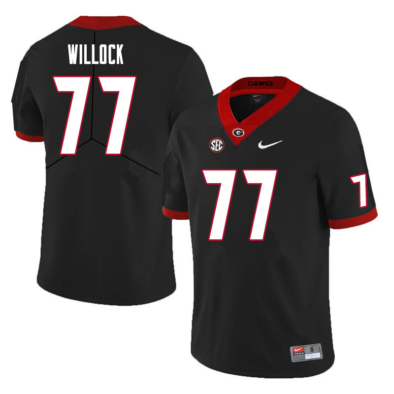 Mens #77 Devin Willock Georgia Bulldogs Stitched Nike Black College Football Game Jersey S-3XL 