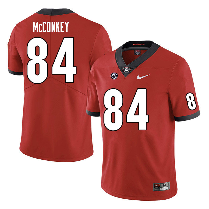 Mens #84 Ladd McConkey Georgia Bulldogs Stitched Nike Team Color Red College Football Game Jersey S-3XL