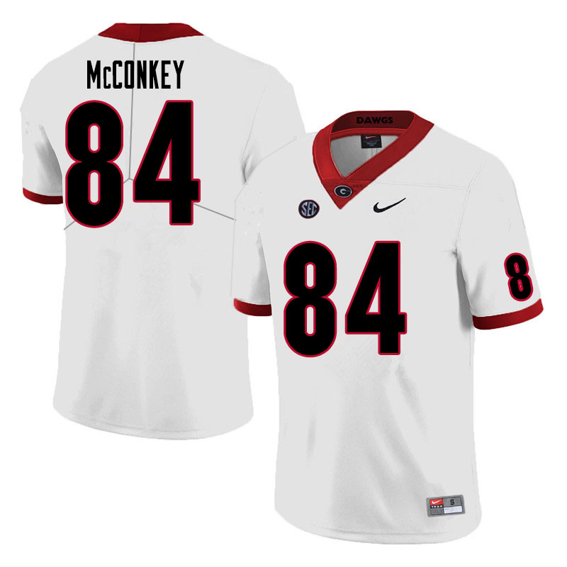 Mens #84Ladd McConkey Georgia Bulldogs Stitched Nike White College Football Game Jersey S-3XL