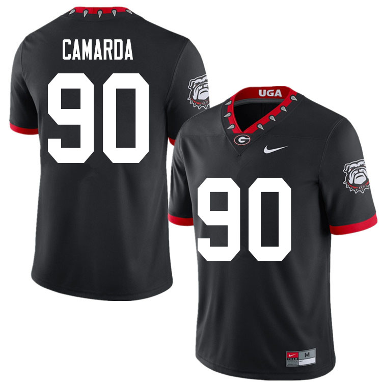 Mens #90 Jake Camarda Georgia Bulldogs Stitched Nike Black Alternate Mascot 100th Anniversary College Football Game Jersey S-3XL
