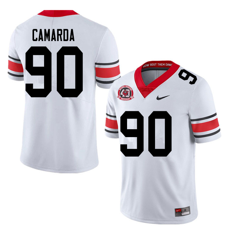 Mens #90 Jake Camarda Georgia Bulldogs Stitched Nike White Alternate 40th anniversary College Football Game Jersey S-3XL