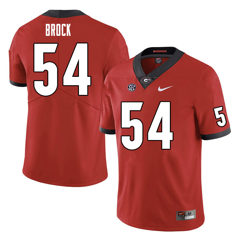 Mens #54 Cade Brock Georgia Bulldogs Stitched Nike Team Color Red College Football Game Jersey S-3XL