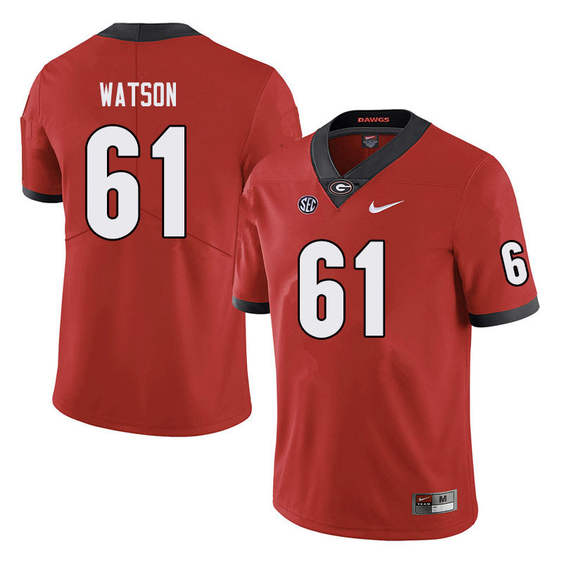 Mens #61 Blake Watson Georgia Bulldogs Stitched Nike Team Color Red College Football Game Jersey S-3XL