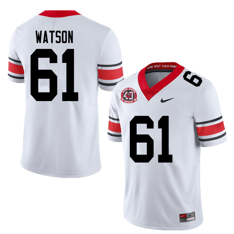 Mens #61 Blake Watson Georgia Bulldogs Stitched Nike White Alternate 40th anniversary College Football Game Jersey S-3XL