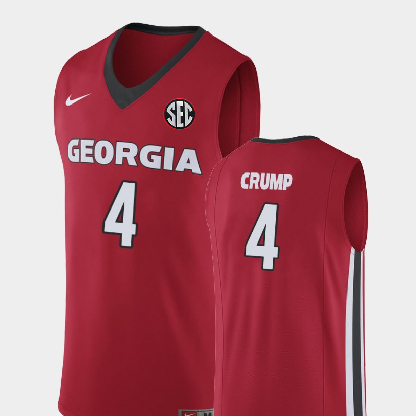 Men's #4 Tyree Crump Georgia Bulldogs Nike Red Stitched College Basketball Jersey