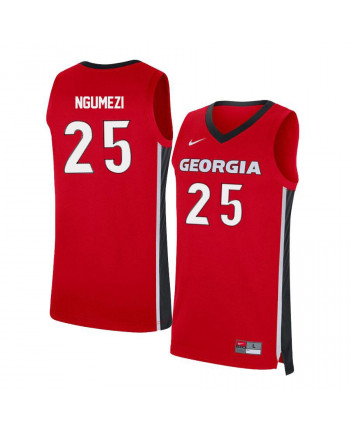 Men's #25 Amanze Ngumezi Georgia Bulldogs Nike Red Stitched College Basketball Jersey