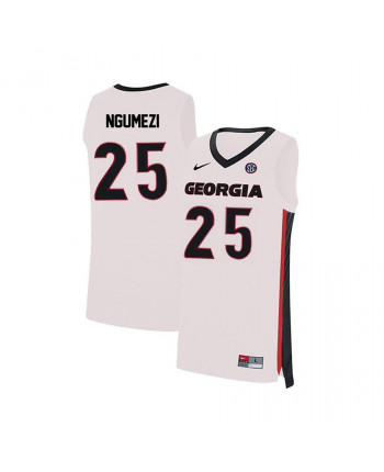 Men's #25 Amanze Ngumezi Georgia Bulldogs Nike White Stitched College Basketball Jersey