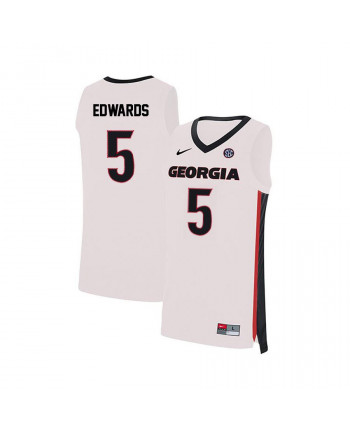 Men's #5 Anthony Edwards Georgia Bulldogs Nike White Stitched College Basketball Jersey