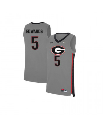 Men's #5 Anthony Edwards Georgia Bulldogs Nike Gray Stitched College Basketball Jersey