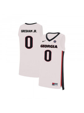 Men's #0 Donnell Gresham Jr. Georgia Bulldogs Nike White Stitched College Basketball Jersey