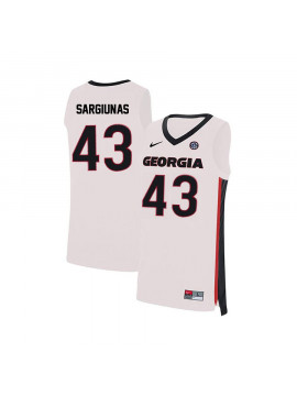 Men's #43 Ignas Sargiunas Georgia Bulldogs Nike White Stitched College Basketball Jersey