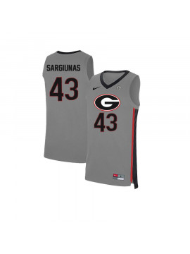 Men's #43 Ignas Sargiunas Georgia Bulldogs Nike Gray Stitched College Basketball Jersey
