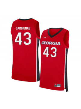 Men's #43 Ignas Sargiunas Georgia Bulldogs Nike Red Stitched College Basketball Jersey