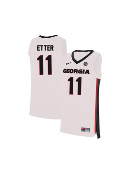 Men's #11 Jaxon Etter Georgia Bulldogs Nike White Stitched College Basketball Jersey