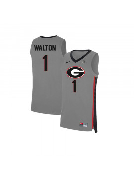 Men's #1 Jaykwon Walton Georgia Bulldogs Nike Gray Stitched College Basketball Jersey