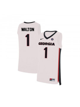 Men's #1 Jaykwon Walton Georgia Bulldogs Nike White Stitched College Basketball Jersey
